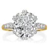 Two-Tone Cushion Cut 6.08 CTW Sterling Silver Engagement Ring for Women