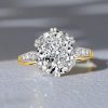 Two-Tone Cushion Cut 6.08 CTW Sterling Silver Engagement Ring for Women