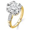 Two-Tone Cushion Cut 6.08 CTW Sterling Silver Engagement Ring for Women