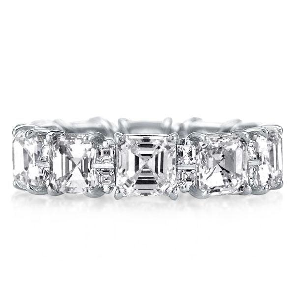 925 Sterling Silver Asscher Cut Eternity Band with 14.15 CT. TW. Simulated Diamonds