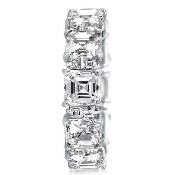 925 Sterling Silver Asscher Cut Eternity Band with 14.15 CT. TW. Simulated Diamonds