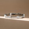 Rhodium-Plated 925 Sterling Silver Tennis Bracelet with Round and Baguette Stones (5.01 CT. TW)