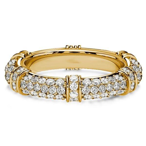 Paved Eternity Wedding Band with Round Cut Stones in 925 Sterling Silver