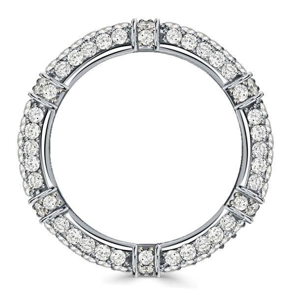 Paved Eternity Wedding Band with Round Cut Stones in 925 Sterling Silver