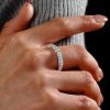 Paved Eternity Wedding Band with Round Cut Stones in 925 Sterling Silver