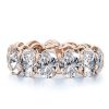 Rose Gold Eternity Wedding Band with Created White Sapphires - 18K Rose Gold Plated Sterling Silver