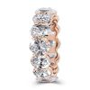 Rose Gold Eternity Wedding Band with Created White Sapphires - 18K Rose Gold Plated Sterling Silver