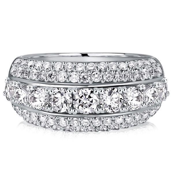 Vintage Round Cut Wedding Band - 925 Sterling Silver - 1.91 CTW