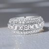 Vintage Round Cut Wedding Band - 925 Sterling Silver - 1.91 CTW