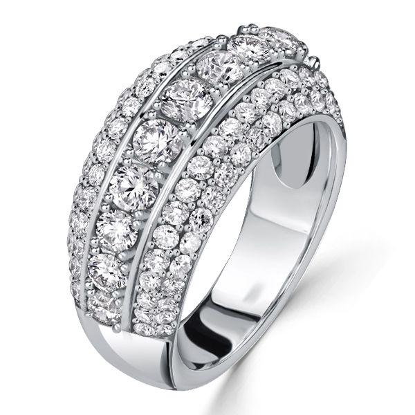 Vintage Round Cut Wedding Band - 925 Sterling Silver - 1.91 CTW