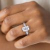 Cushion Cut Eternity Engagement Ring - 925 Sterling Silver, 6.5 CT Center Stone