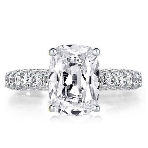 Cushion Cut Eternity Engagement Ring - 925 Sterling Silver, 6.5 CT Center Stone