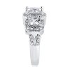 Art Deco Style Sterling Silver Three Stone Engagement Ring - 1.60 CT Center Stone