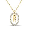 Personalized Initial Pendant Necklace - 18K Gold Plated Sterling Silver