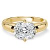 Cushion Cut Engagement Ring Promise Ring, 3.50 CT. TW., 18K Gold Plated Sterling Silver