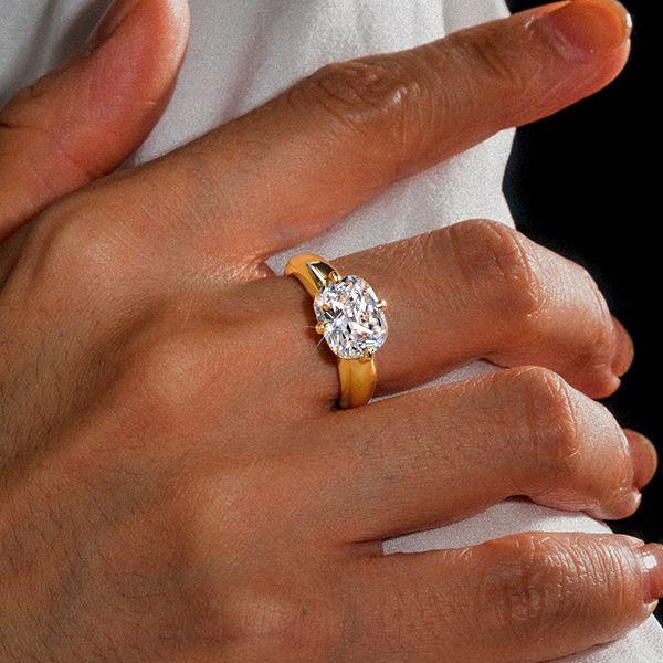 Cushion Cut Engagement Ring Promise Ring, 3.50 CT. TW., 18K Gold Plated Sterling Silver