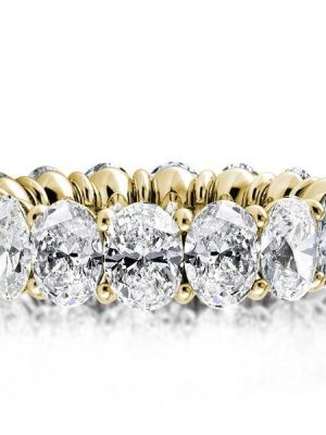 18K Gold Plated Sterling Silver Oval Eternity Wedding Band (7.00 CT. TW.)