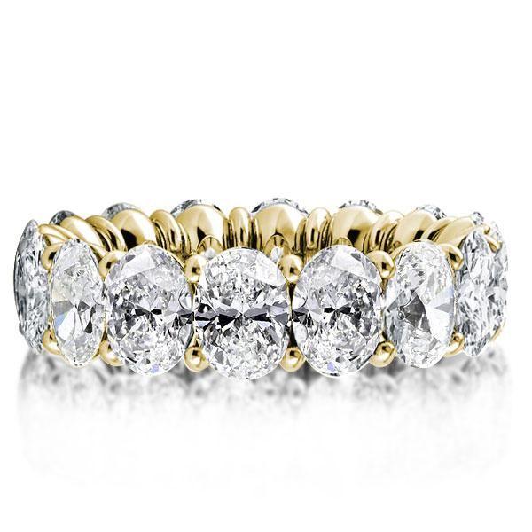 18K Gold Plated Sterling Silver Oval Eternity Wedding Band (7.00 CT. TW.)