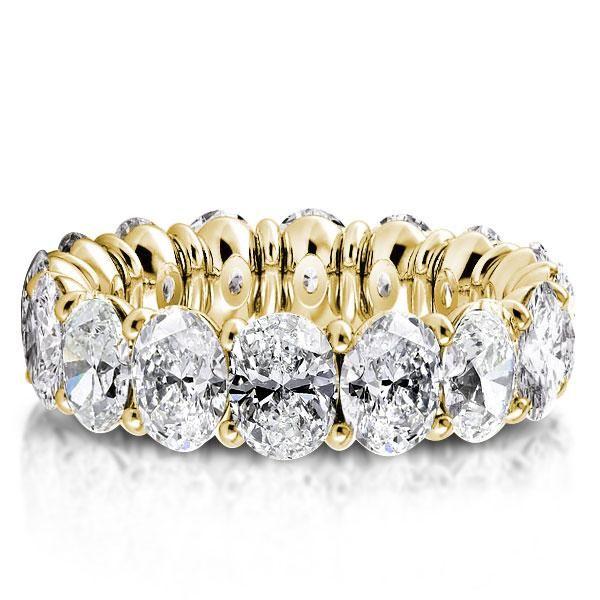 18K Gold Plated Sterling Silver Oval Eternity Wedding Band (7.00 CT. TW.)