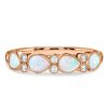 Sterling Silver Pear Cut Opal Wedding Ring for Women with Rhodium Plating