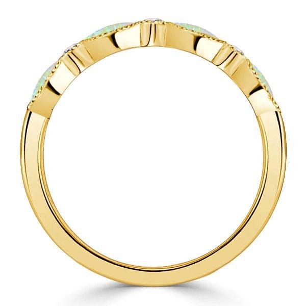 Sterling Silver Pear Cut Opal Wedding Ring for Women with Rhodium Plating