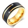 Two-Tone Concave-Convex Tungsten Wedding Band - 8mm Comfort Fit