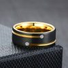 Two-Tone Concave-Convex Tungsten Wedding Band - 8mm Comfort Fit