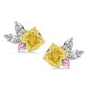 Yellow Topaz Cushion Cut Two-Tone Sterling Silver Stud Earrings