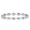 Emerald Cut White Sapphire Tennis Bracelet in Sterling Silver (7.50 CT)