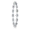 Emerald Cut White Sapphire Tennis Bracelet in Sterling Silver (7.50 CT)