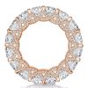 Rose Gold Eternity Cross Wedding Band - 9.20 CT. TW. Simulated Diamonds