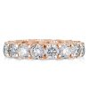 Rose Gold Eternity Cross Wedding Band - 9.20 CT. TW. Simulated Diamonds