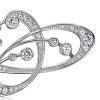 Vintage Style White Sapphire Brooch - 925 Sterling Silver - Elegant Women's Pin