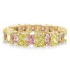 Radiant Cut Colored Wedding Band - 18K Gold Plated Sterling Silver