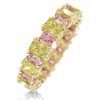 Radiant Cut Colored Wedding Band - 18K Gold Plated Sterling Silver