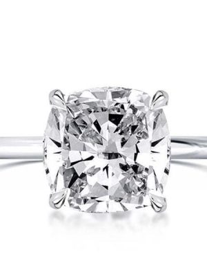Classic Cushion Cut Engagement Ring in 925 Sterling Silver with 5.62 CT Center Stone