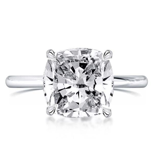 Classic Cushion Cut Engagement Ring in 925 Sterling Silver with 5.62 CT Center Stone