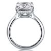 Classic Cushion Cut Engagement Ring in 925 Sterling Silver with 5.62 CT Center Stone