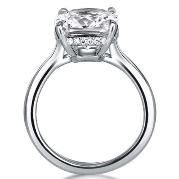 Classic Cushion Cut Engagement Ring in 925 Sterling Silver with 5.62 CT Center Stone