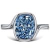 Vintage Cushion Cut Blue Topaz Engagement Ring in 925 Sterling Silver