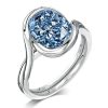Vintage Cushion Cut Blue Topaz Engagement Ring in 925 Sterling Silver