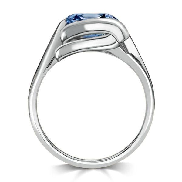 Vintage Cushion Cut Blue Topaz Engagement Ring in 925 Sterling Silver