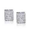 2.00 CT. Diamond Hoop Earrings in 925 Sterling Silver, Hinged Back