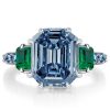 Blue Topaz 3-Stone Ring in Sterling Silver - Engagement, Promise Ring