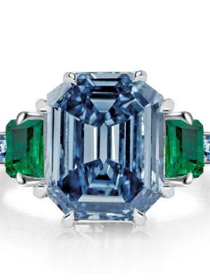 Blue Topaz 3-Stone Ring in Sterling Silver - Engagement, Promise Ring