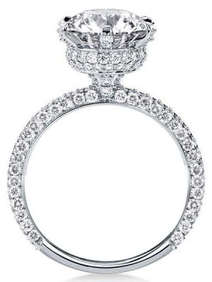 Hidden Halo Sterling Silver Ring - 3.00 CT Center Stone