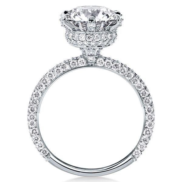 Hidden Halo Sterling Silver Ring - 3.00 CT Center Stone