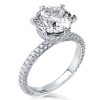 Hidden Halo Sterling Silver Ring - 3.00 CT Center Stone