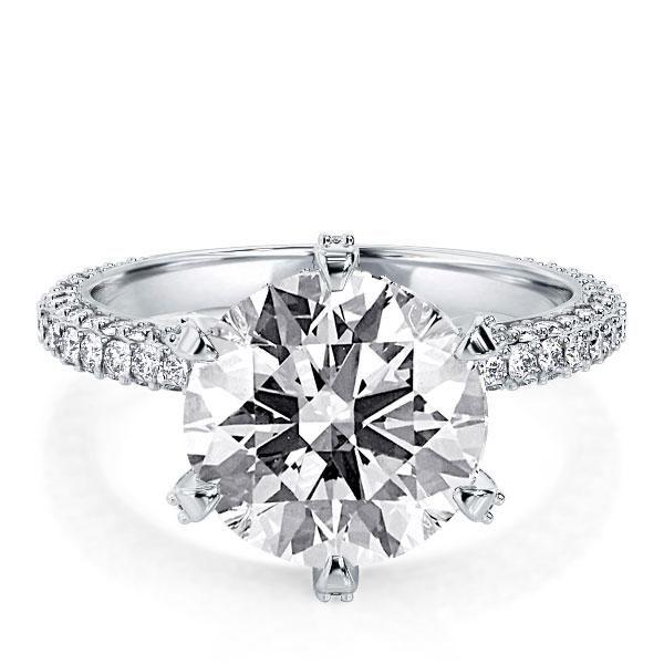 Hidden Halo Sterling Silver Ring - 3.00 CT Center Stone