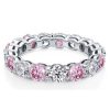 Pink Sterling Silver Wedding Band for Women - Classic Style